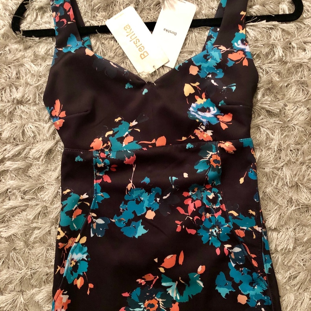 Black and Floral Mini Dress